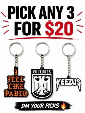3 For 1 Streetwear-inspired Yeezus Keychains